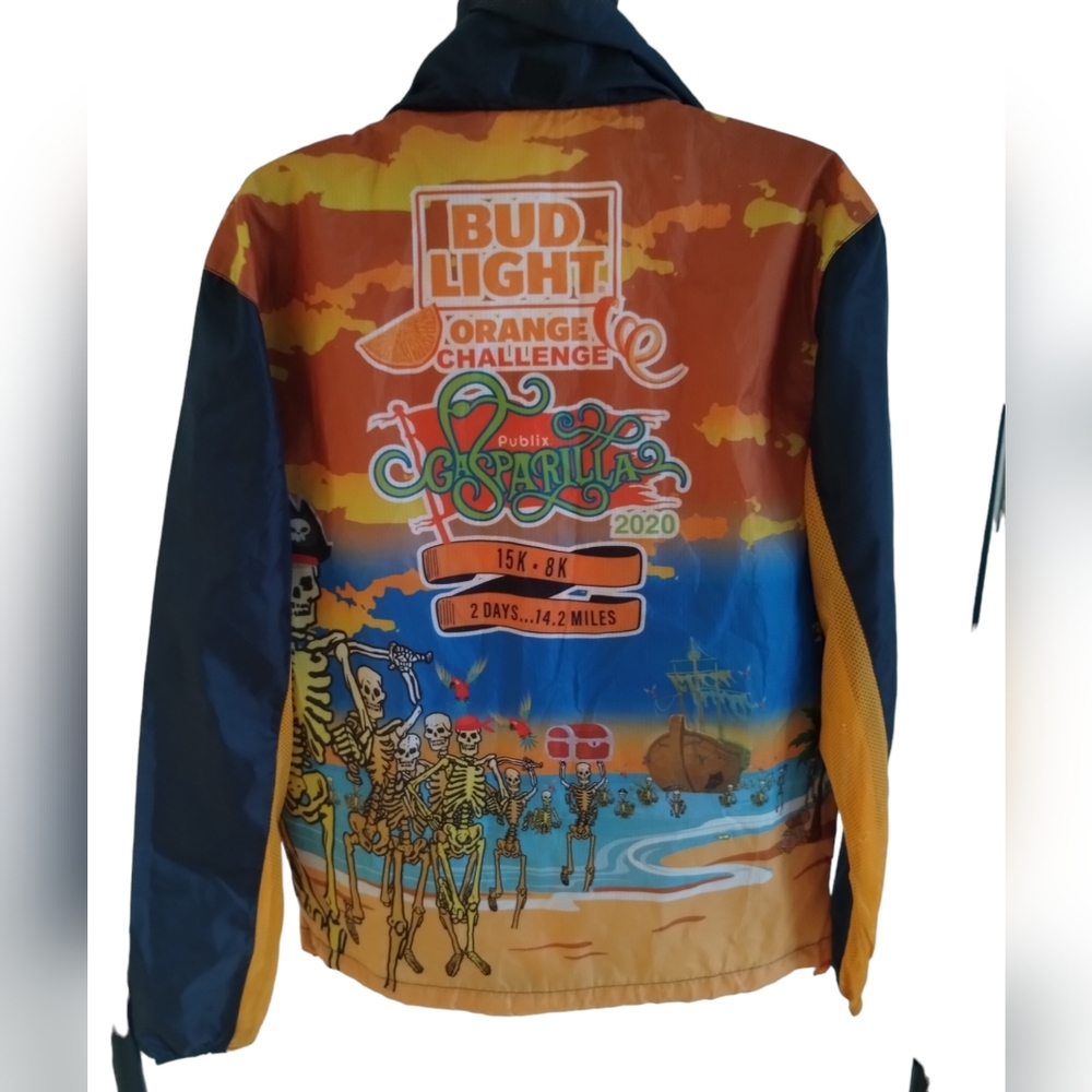 Leslie Jordan Jacket Bud Light Orange Challenge Size M Marathon Pullover 15k-8k